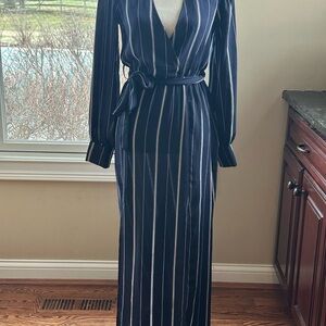 Forever 21 Navy and White Striped Maxi Dress